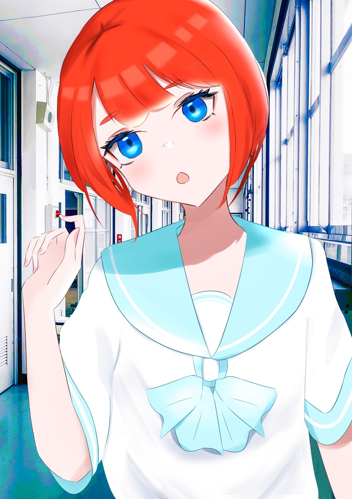 赤髪の女子高校生