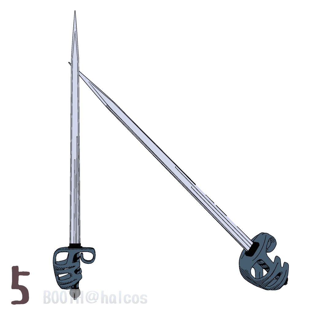 【3D】武器/バックソード(5種)