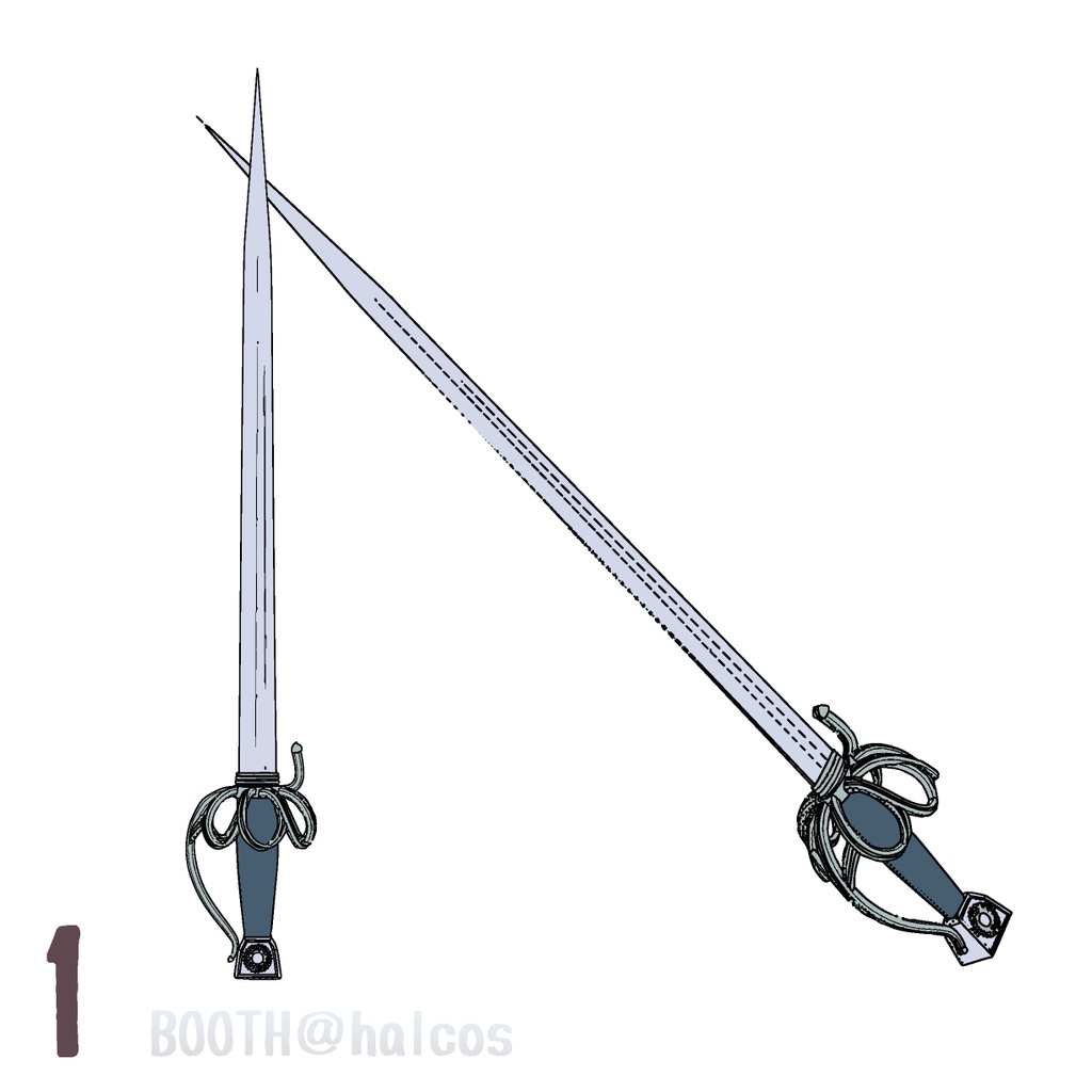 【3D】武器/バックソード(5種)