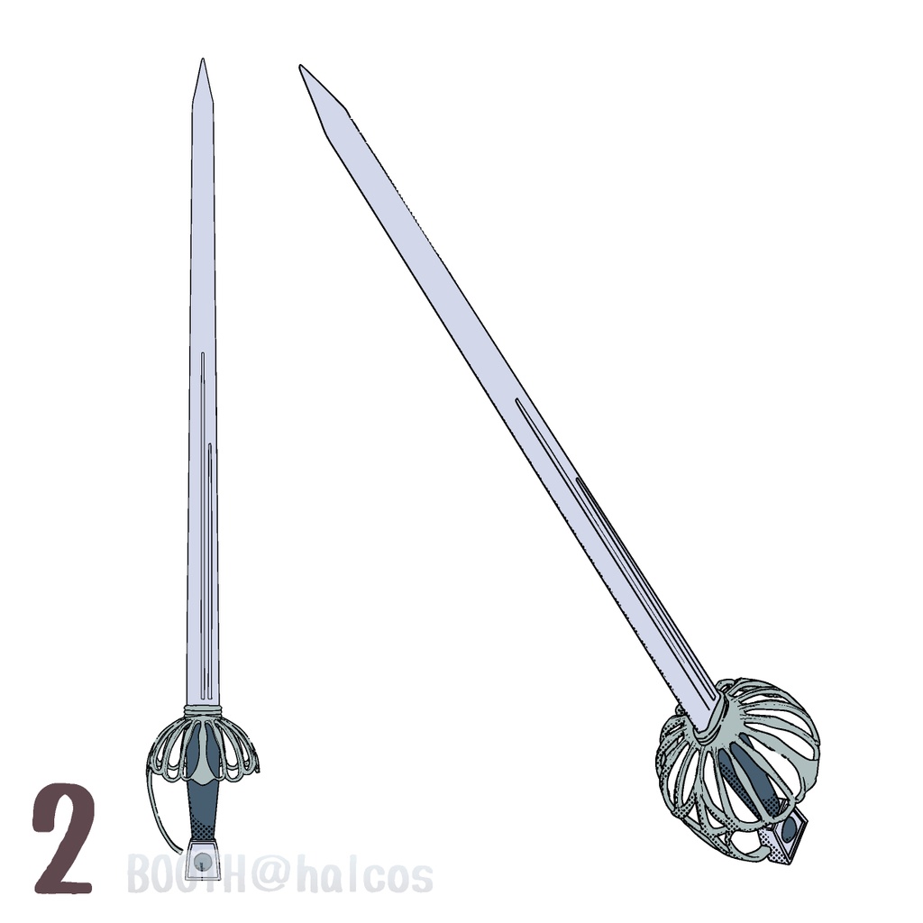 【3D】武器/バックソード(5種)