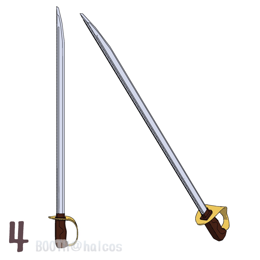 【3D】武器/バックソード(5種)