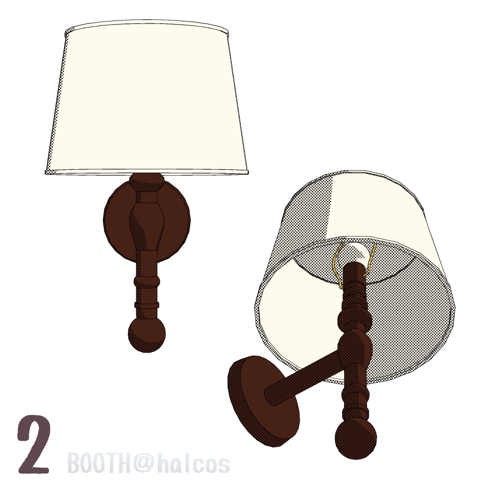 【3D】照明/壁掛けランプ/室内用(2種)