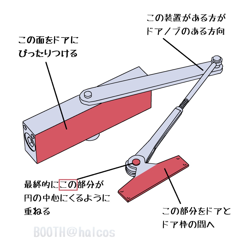 【3D】小道具/ドアクローザ