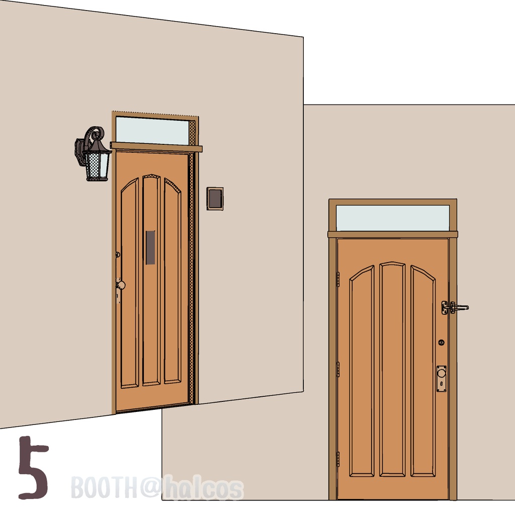 【3D】小道具/ドア/玄関用(全10種)