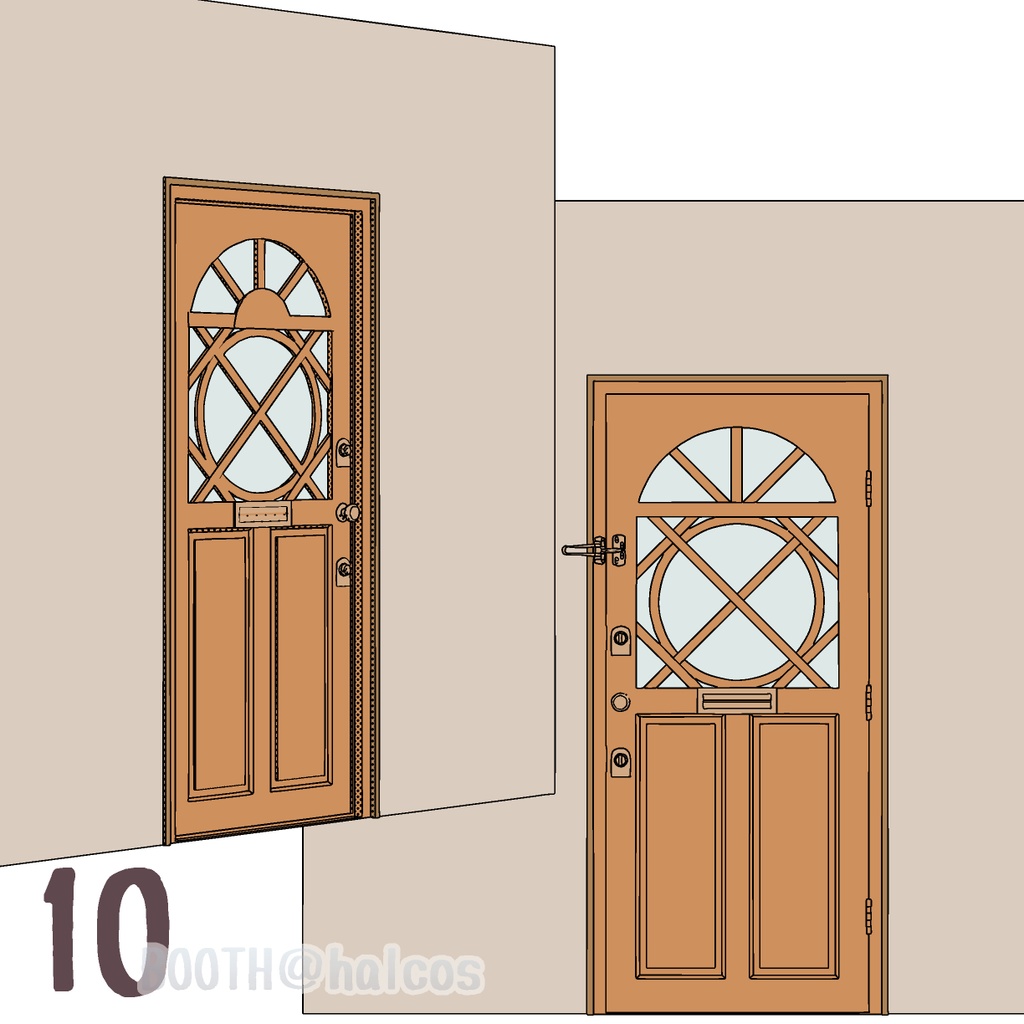 【3D】小道具/ドア/玄関用(全10種)