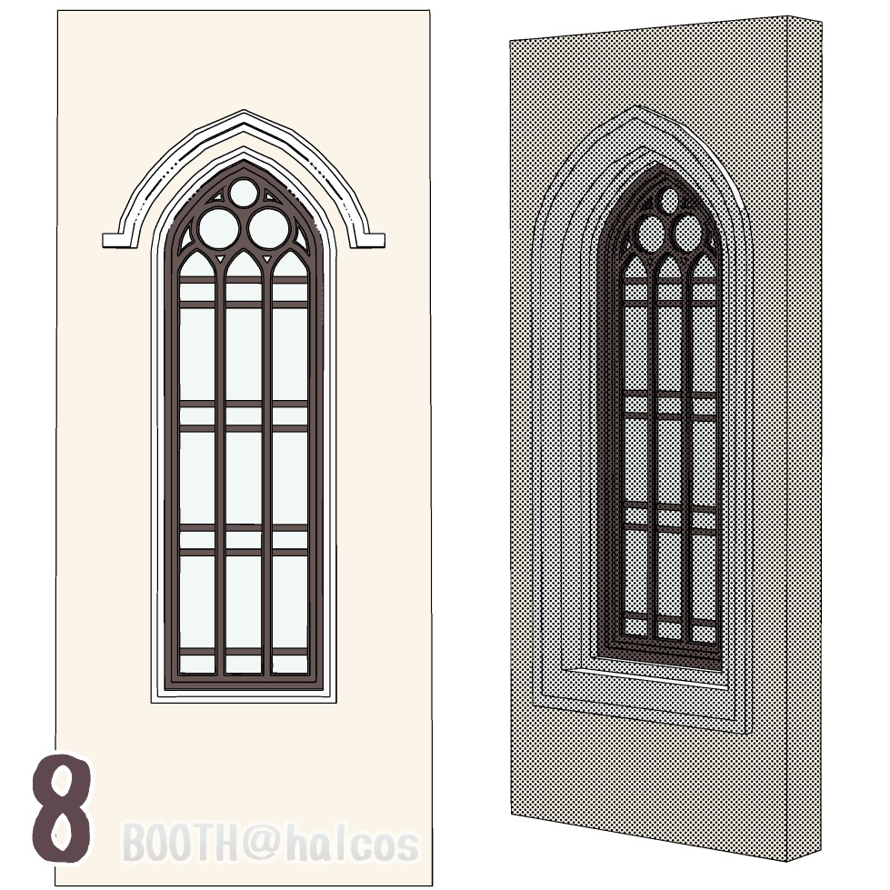 【3D】小道具/外国の窓(9種)
