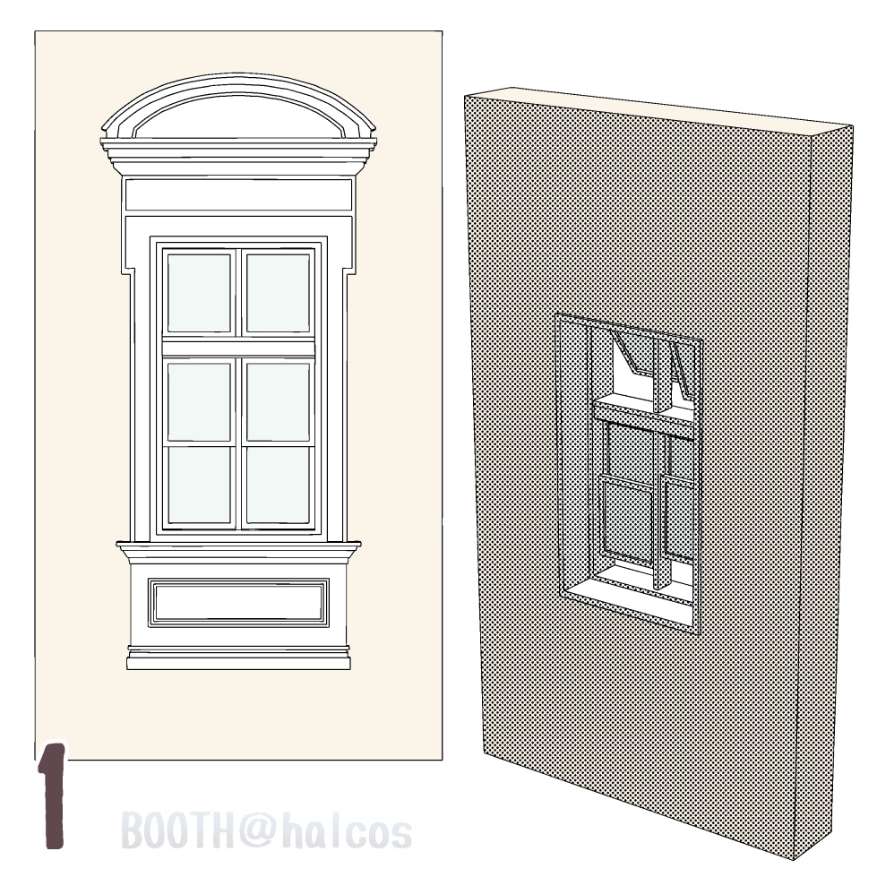 【3D】小道具/外国の窓(9種)
