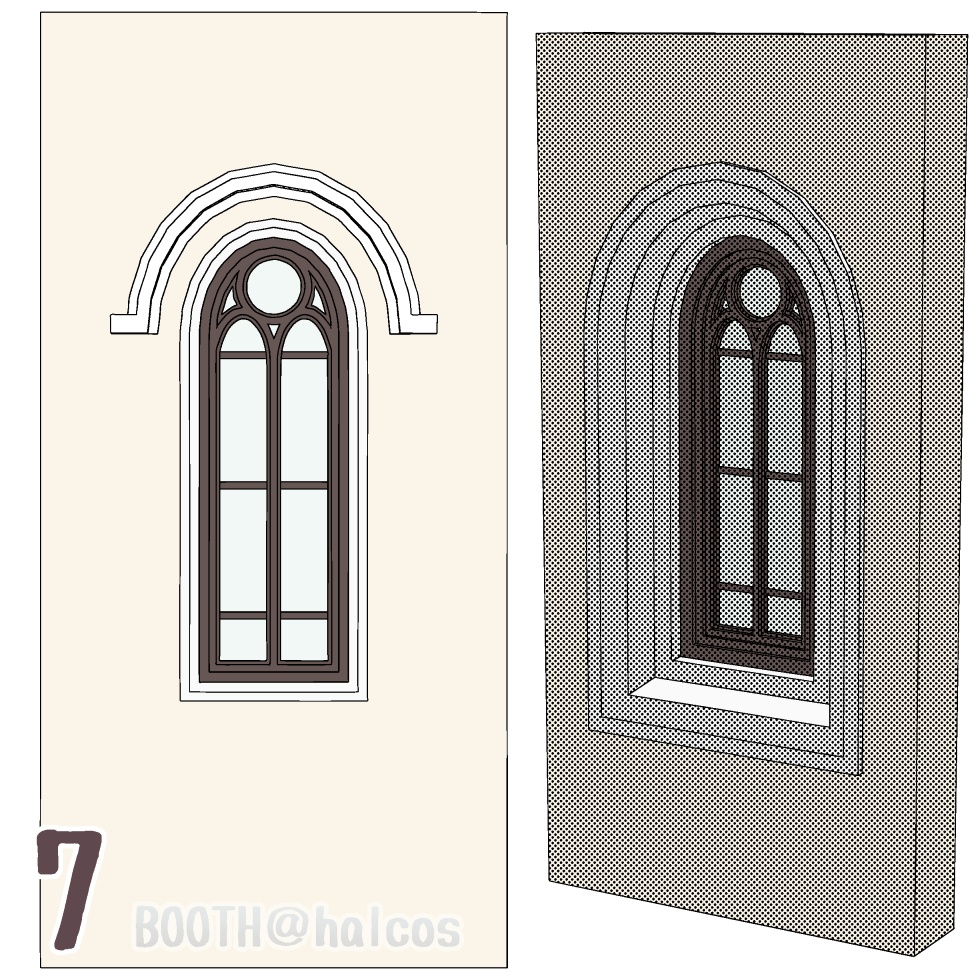 【3D】小道具/外国の窓(9種)