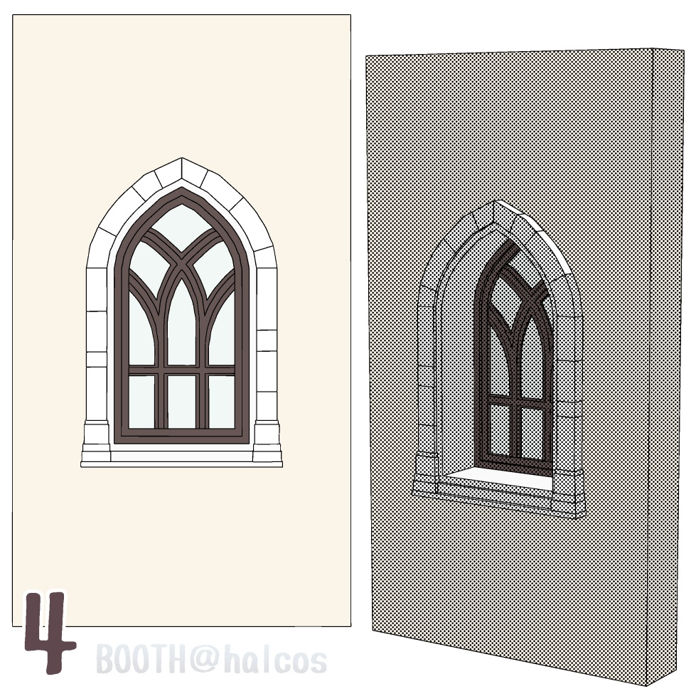 【3D】小道具/外国の窓(9種)
