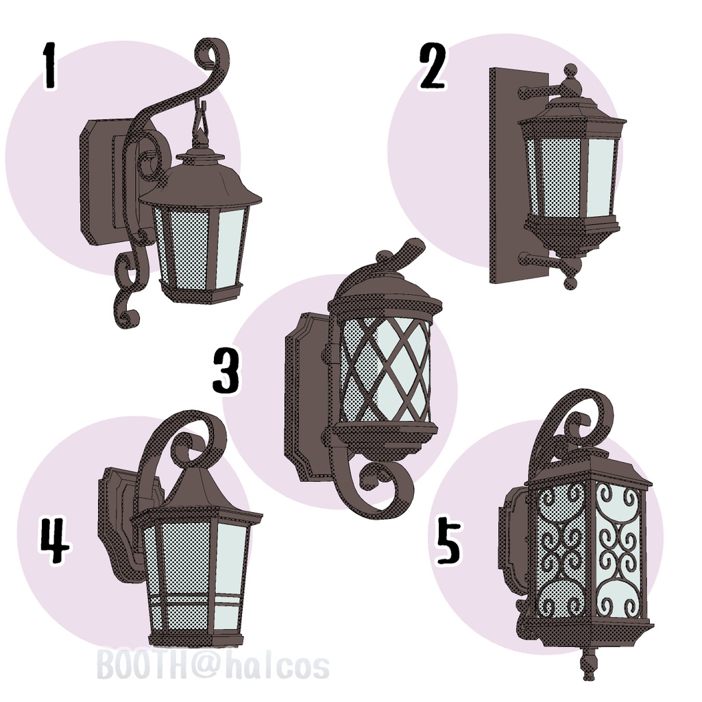 【3D】照明/壁掛けランプ/屋外