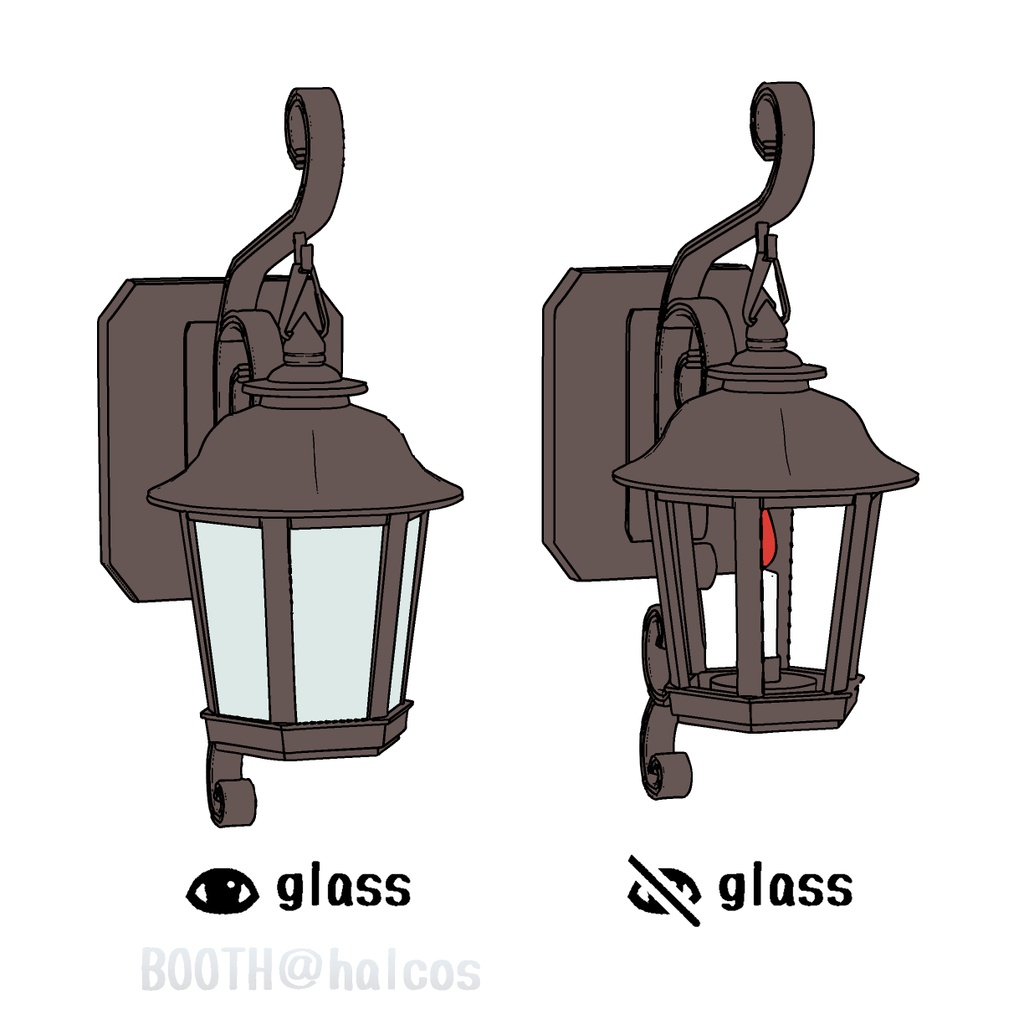 【3D】照明/壁掛けランプ/屋外