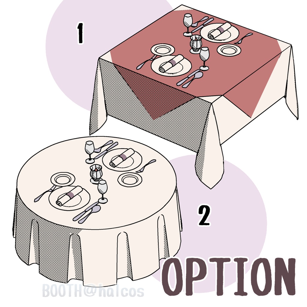 【3D】家具/テーブルセット(全5種+OPTION)