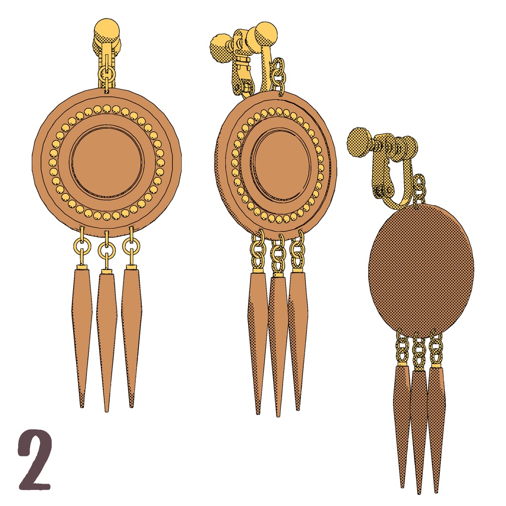 【3D】アクセサリー/イヤリング(3種)