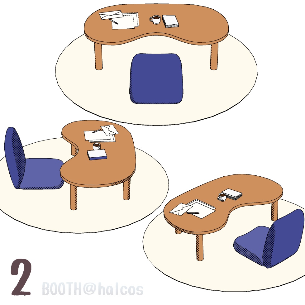 【3D】家具/ローテーブルセット(5種)