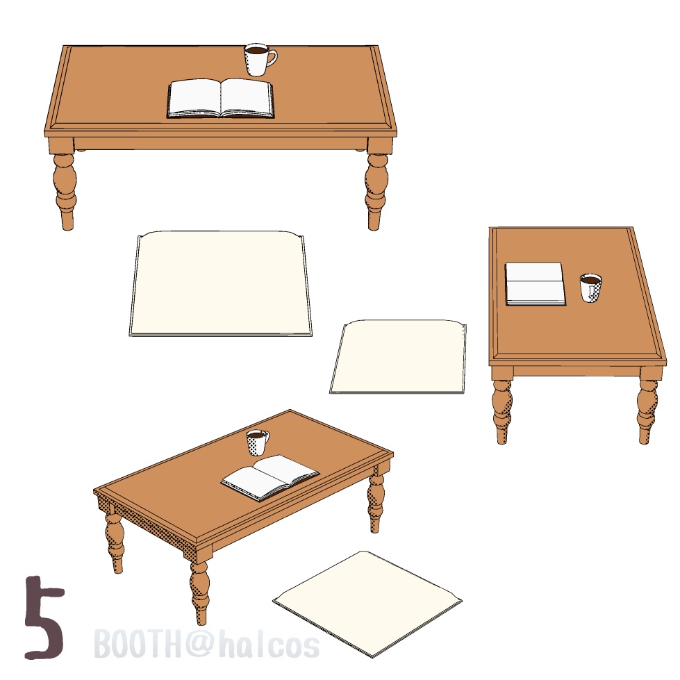 【3D】家具/ローテーブルセット(5種)