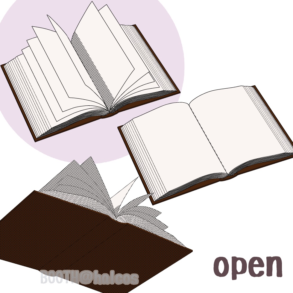 【3D】小物/本(閉/開/半開)全6種