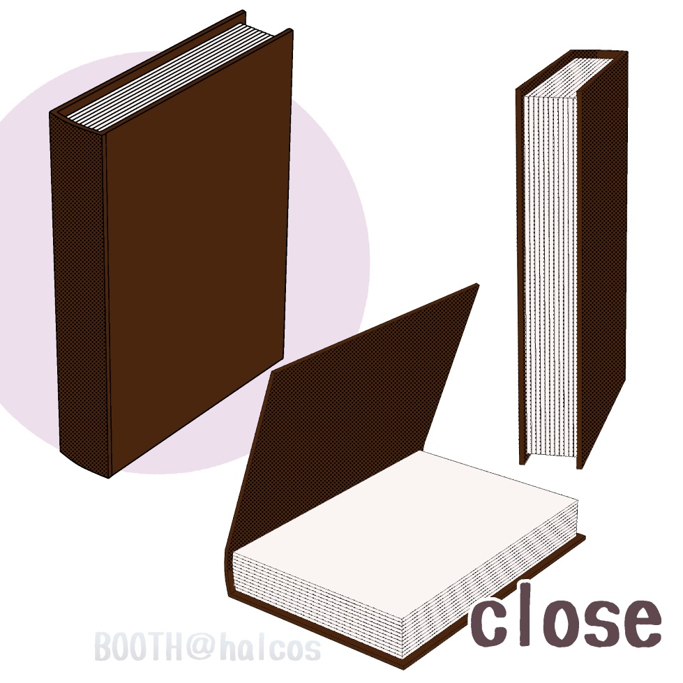 【3D】小物/本(閉/開/半開)全6種