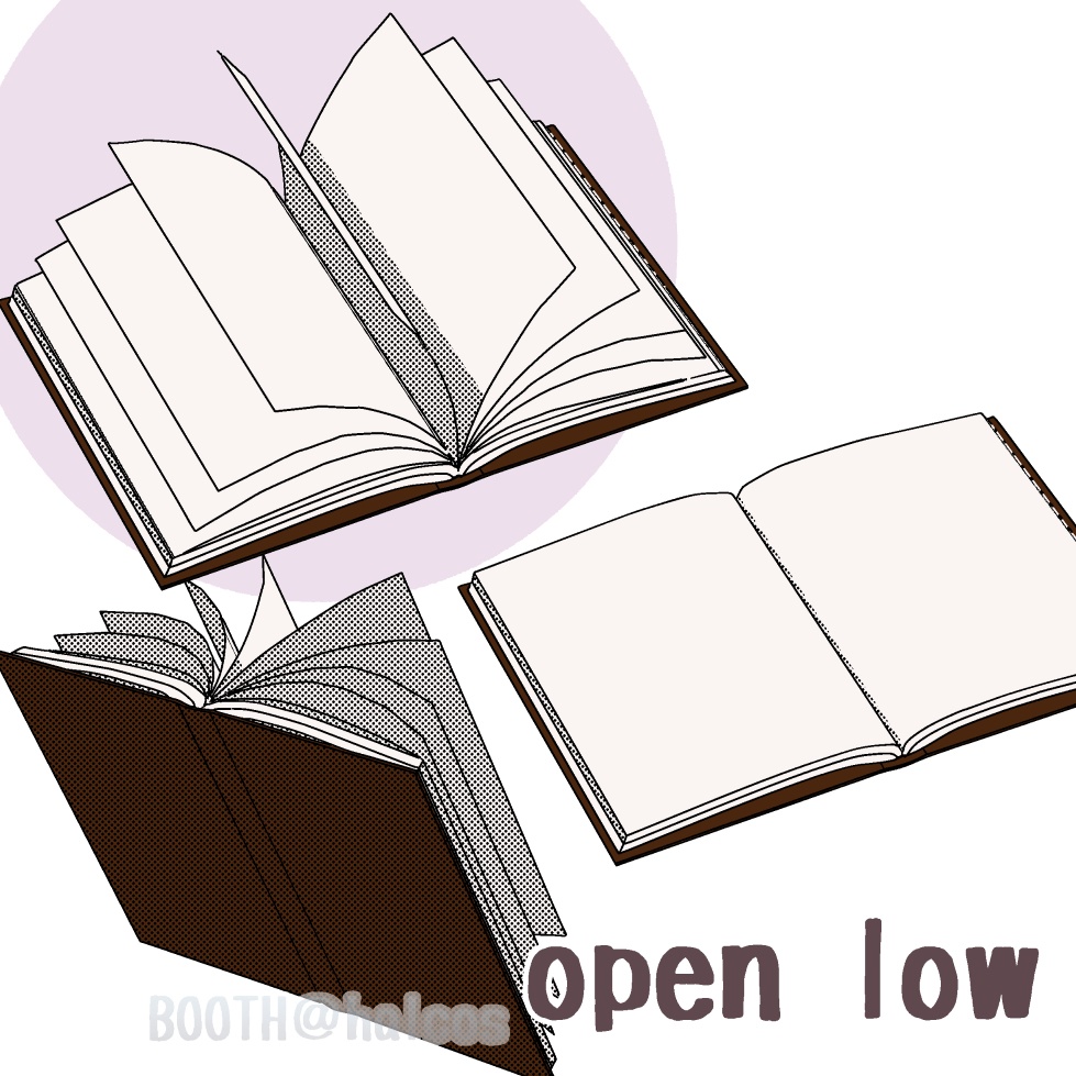 【3D】小物/本(閉/開/半開)全6種