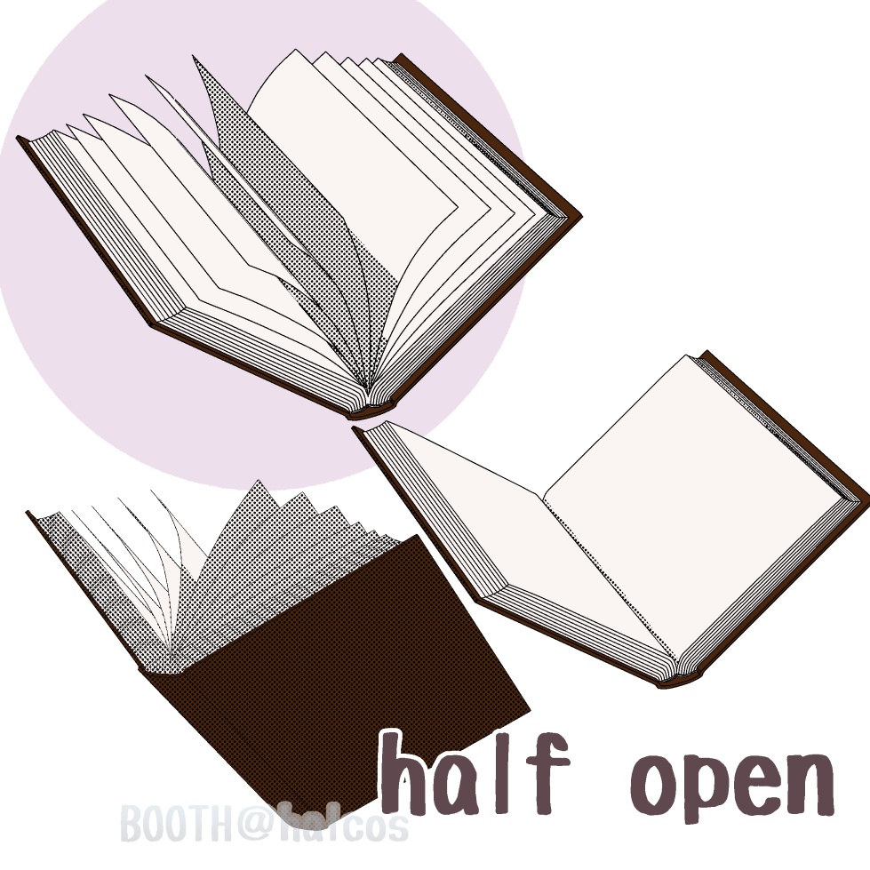 【3D】小物/本(閉/開/半開)全6種