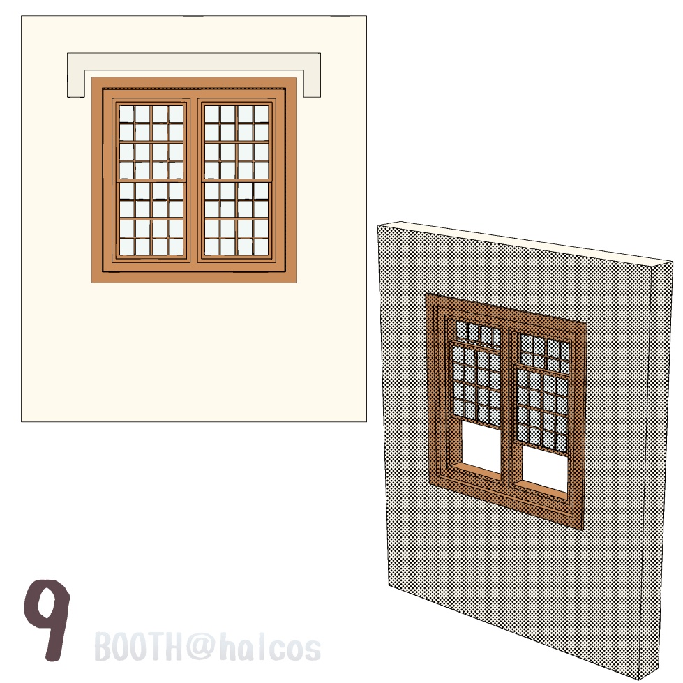 【3D】小道具/シンプルな窓(全10種)