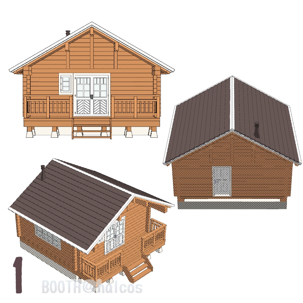 【3D】舞台/LDK/ログハウス