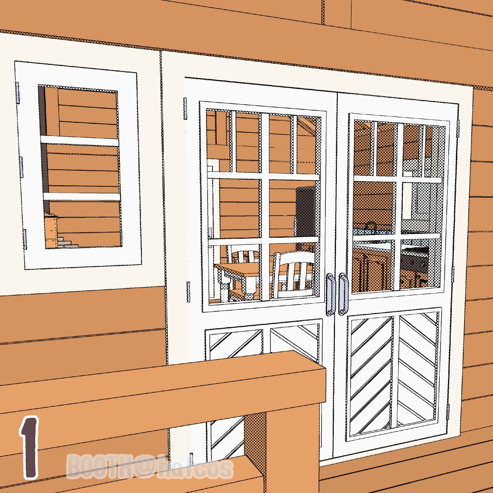 【3D】舞台/LDK/ログハウス