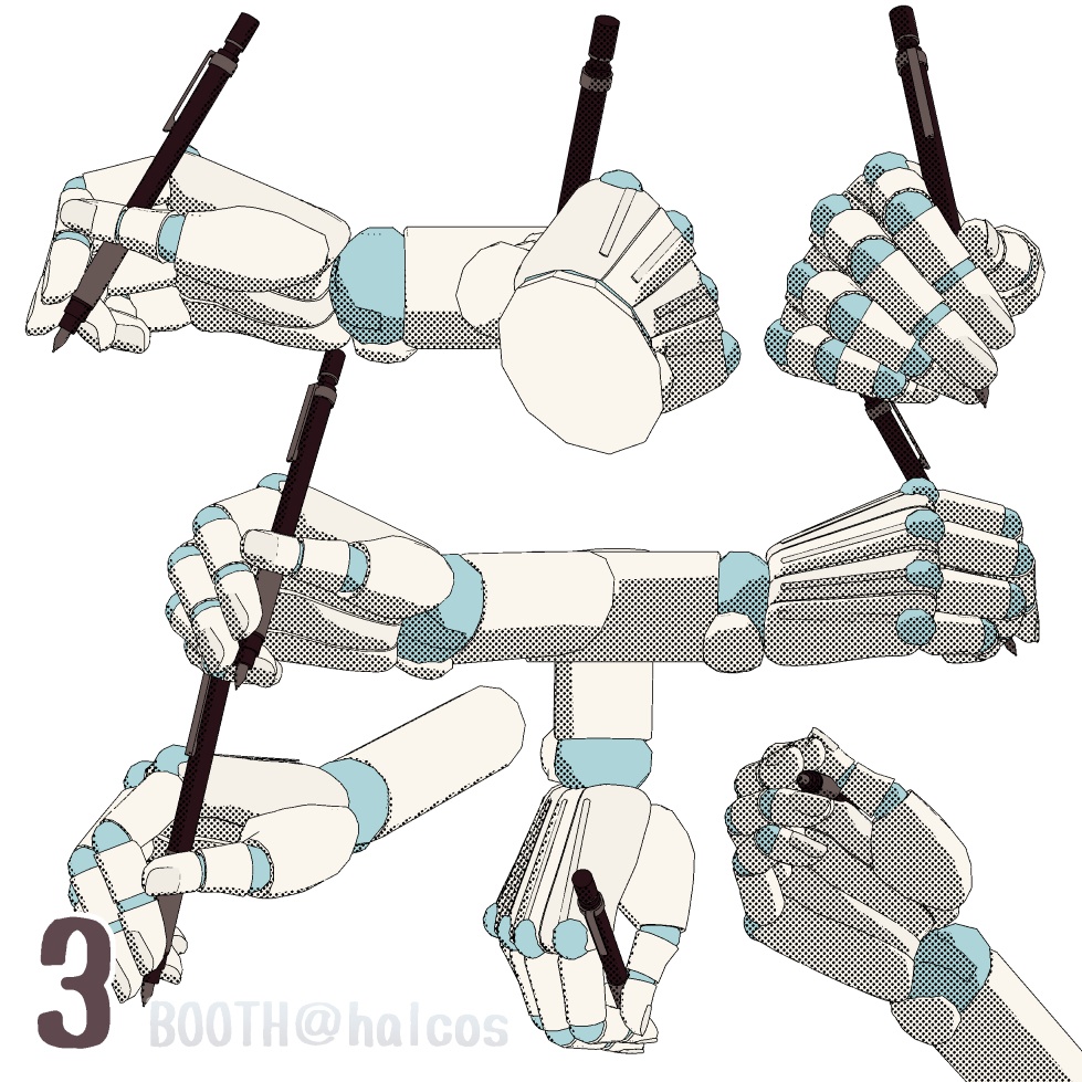 【3D】アタリ用/手/ポーズ集(17種)