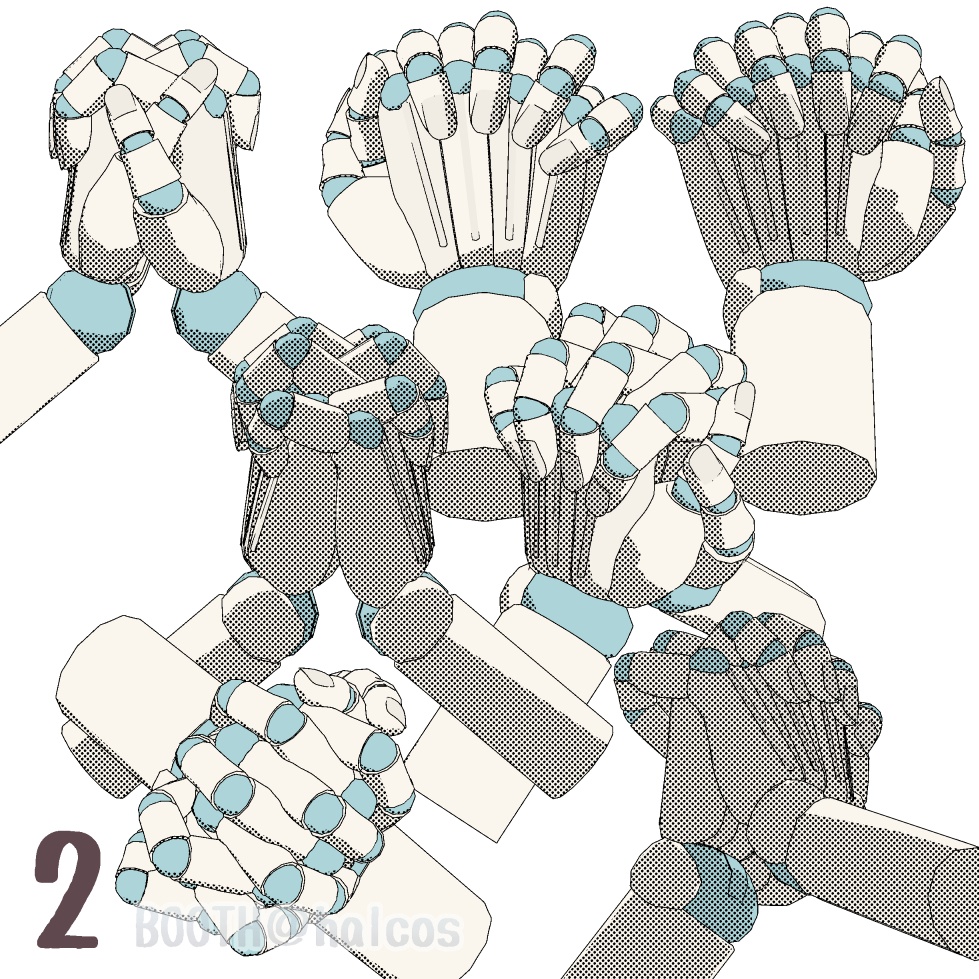 【3D】アタリ用/手/ポーズ集(17種)