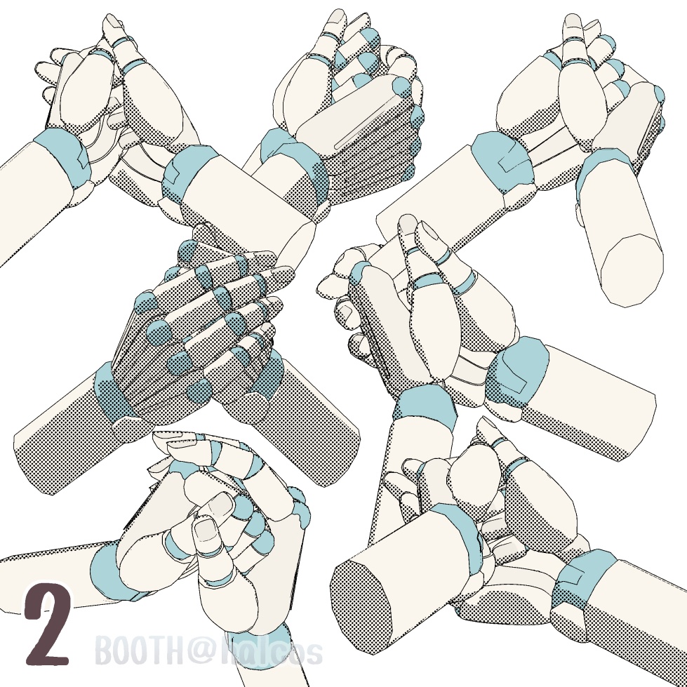 【3D】アタリ用/手/ポーズ集(17種)