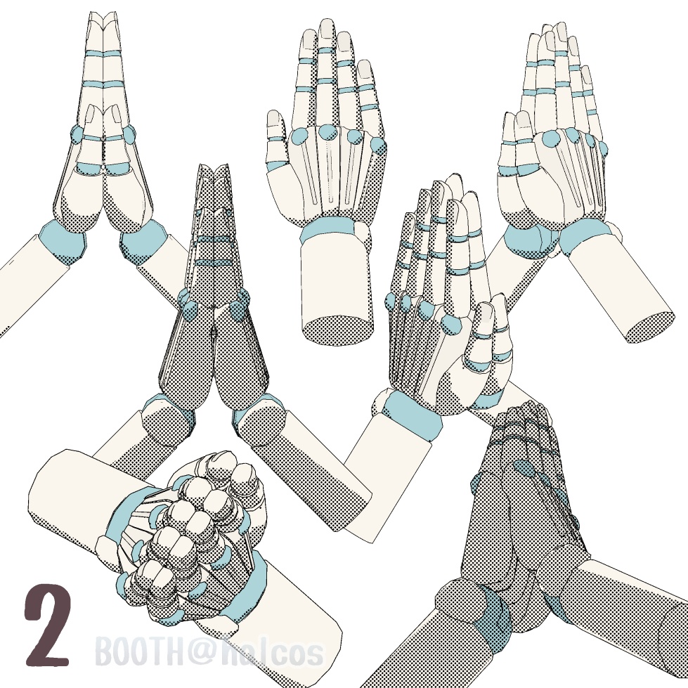 【3D】アタリ用/手/ポーズ集(17種)