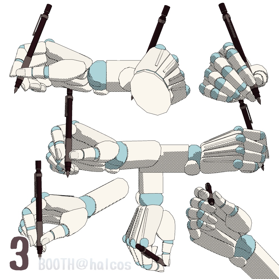 【3D】アタリ用/手/ポーズ集(17種)