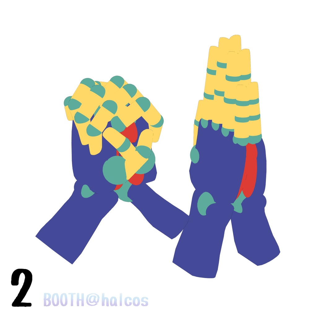 【3D】アタリ用/手/ポーズ集(15種)