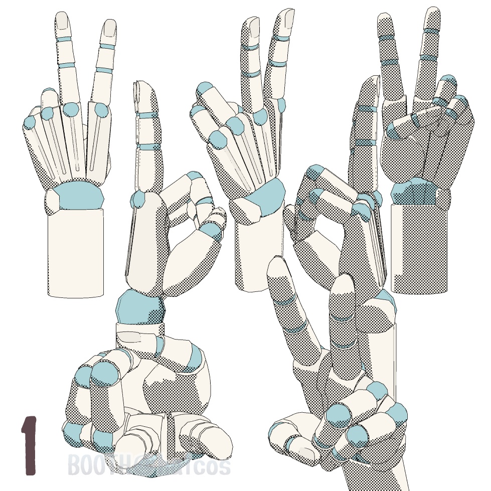 【3D】アタリ用/手/ポーズ集(15種)