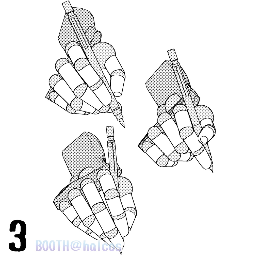 【3D】アタリ用/手/ポーズ集(15種)