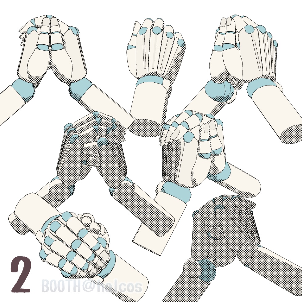 【3D】アタリ用/手/ポーズ集(17種)