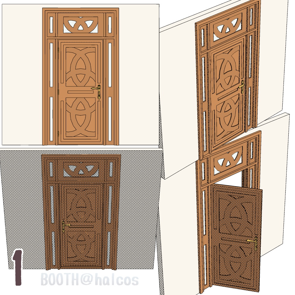 【3D】小道具/ドア/屋内用