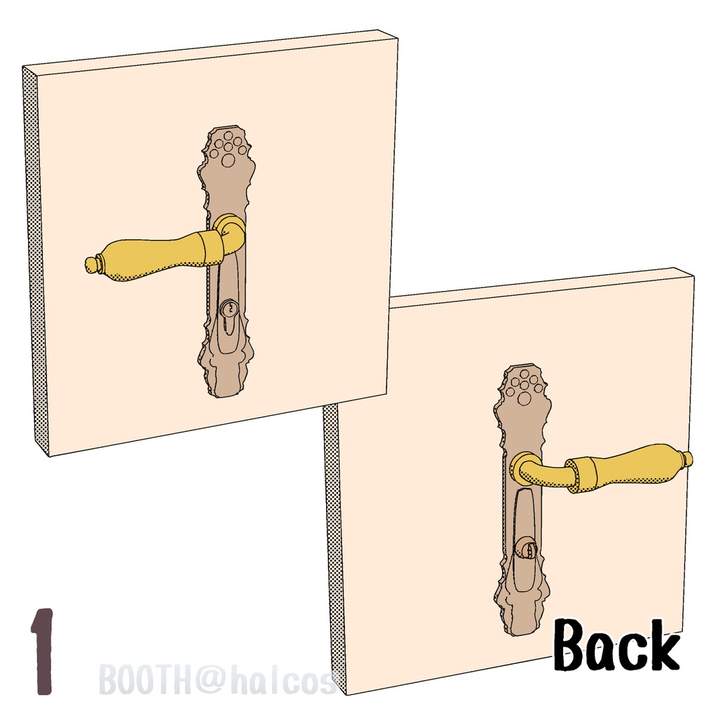 【3D】ドアノブ(全10種)