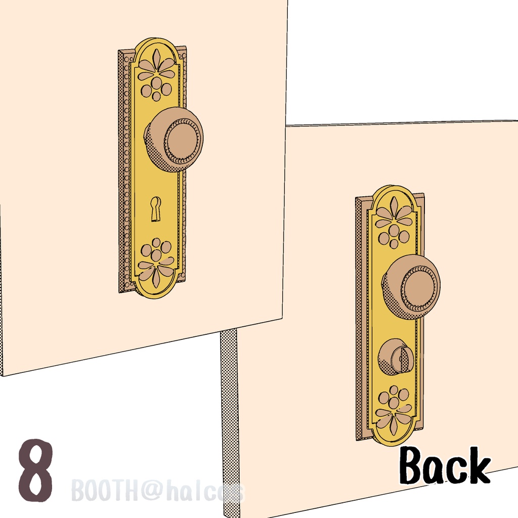 【3D】ドアノブ(全10種)