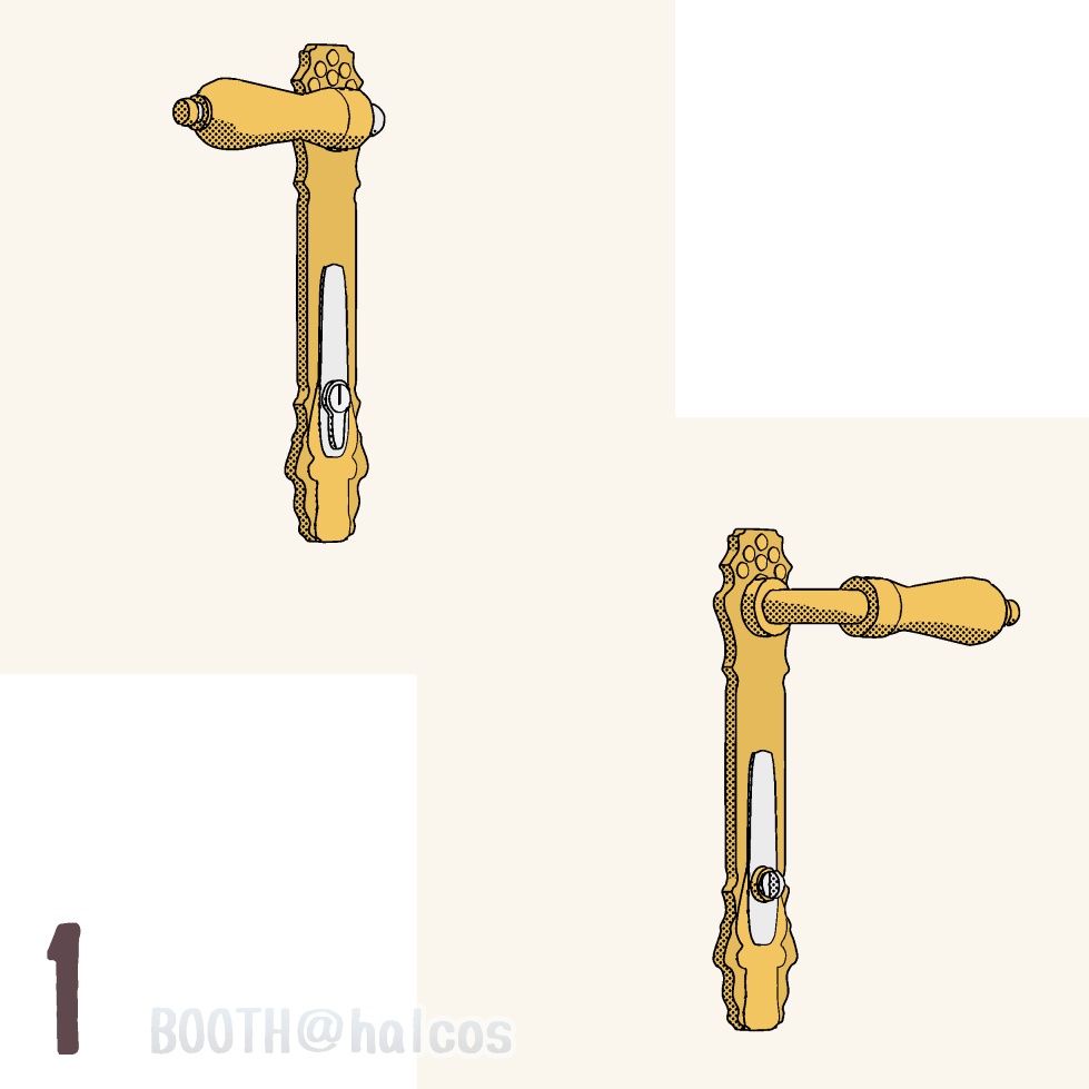 【3D】小道具/ドアノブ(全10種)