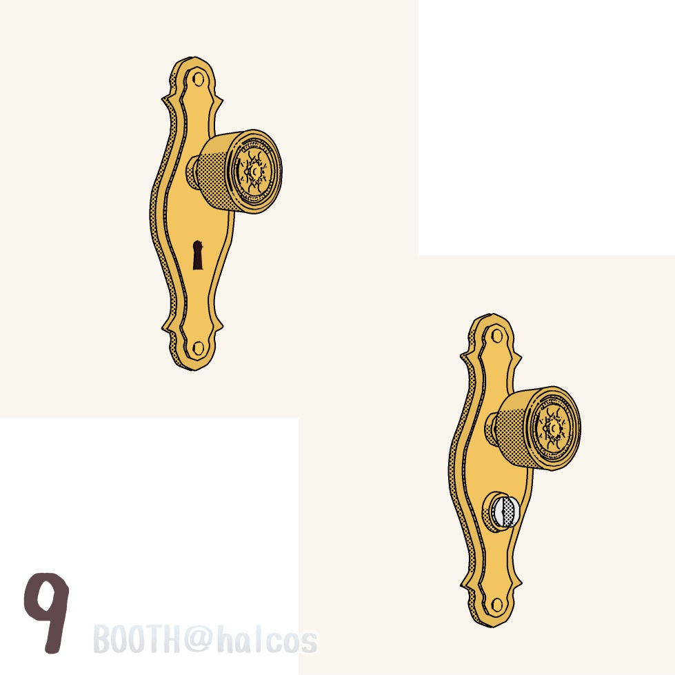 【3D】小道具/ドアノブ(全10種)