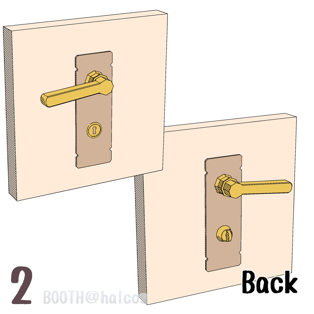 【3D】ドアノブ(全10種)