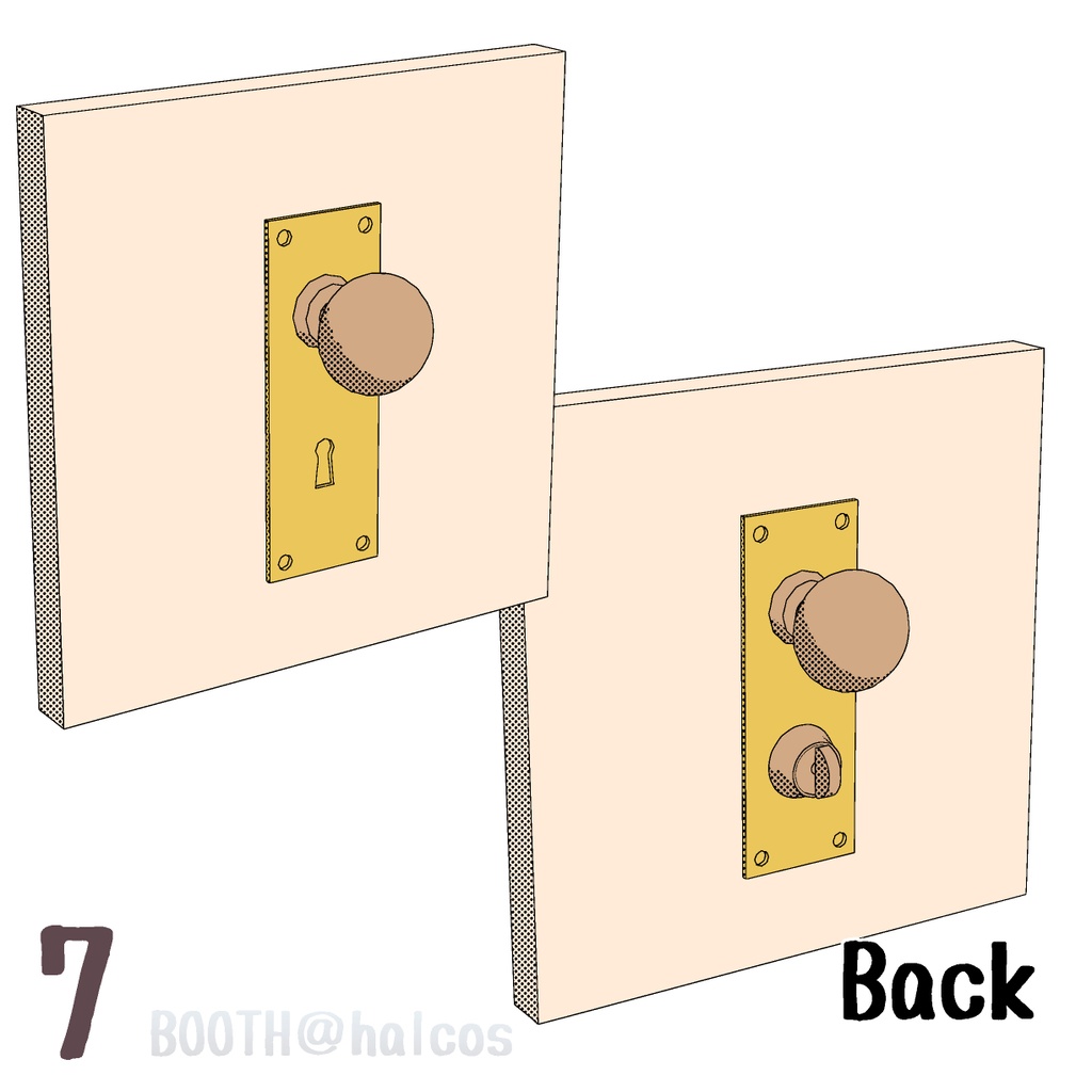 【3D】ドアノブ(全10種)