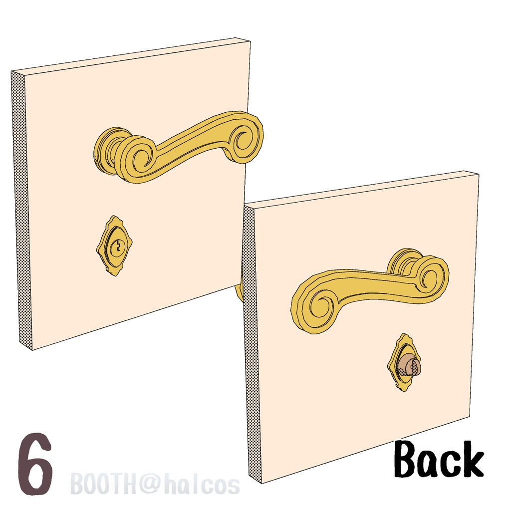 【3D】ドアノブ(全10種)