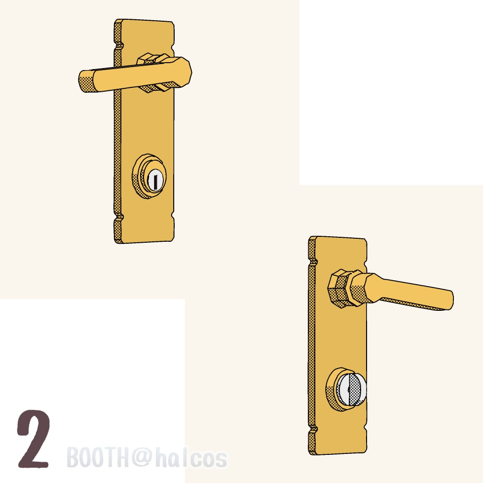 【3D】小道具/ドアノブ(全10種)