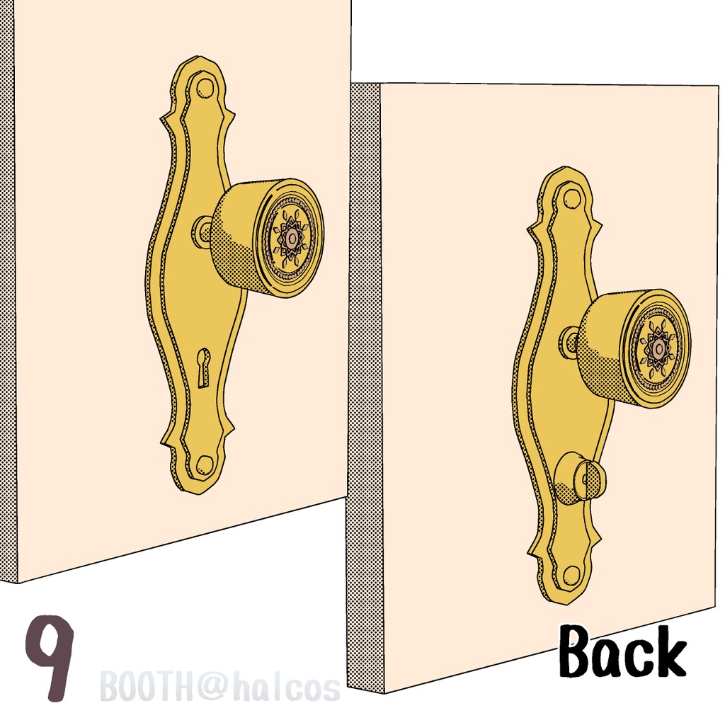 【3D】ドアノブ(全10種)