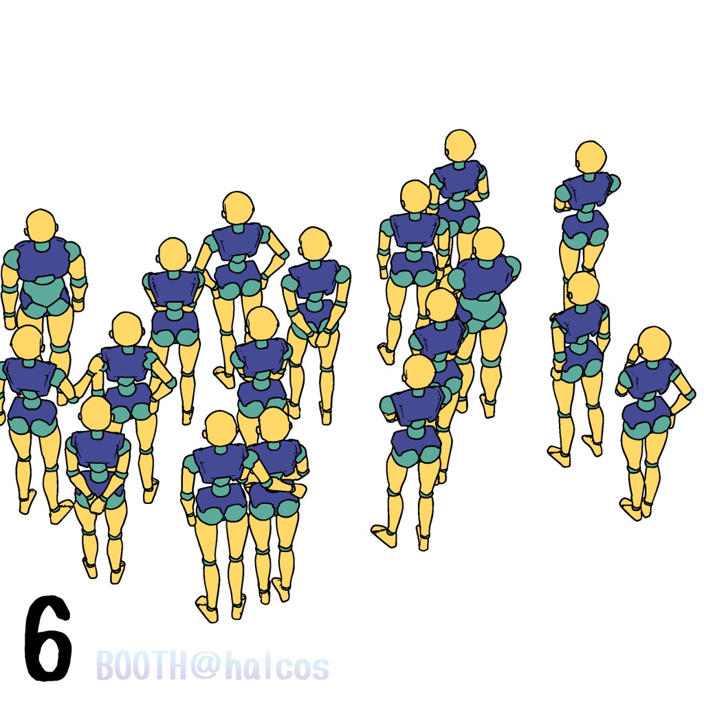 【3D】アタリ用/ポーズ集/モブ(6種)