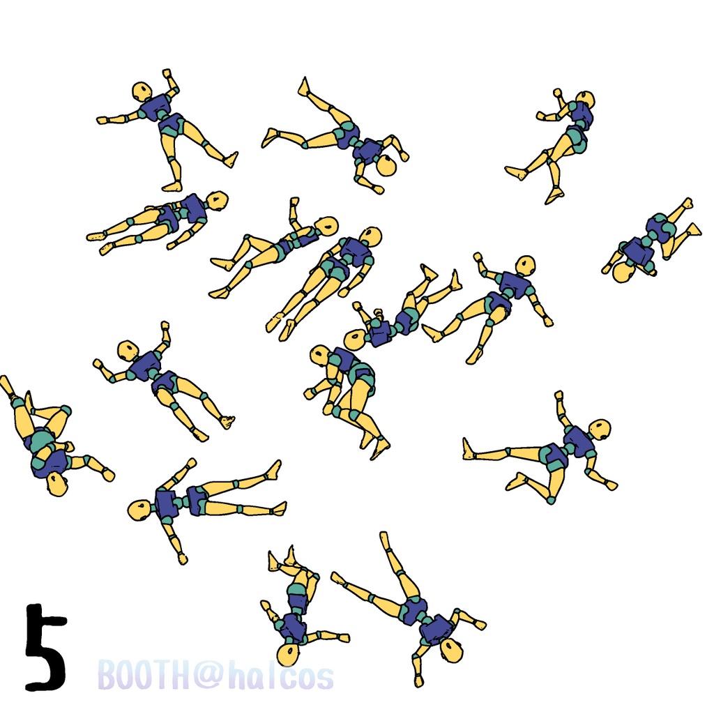 【3D】アタリ用/ポーズ集/モブ(6種)