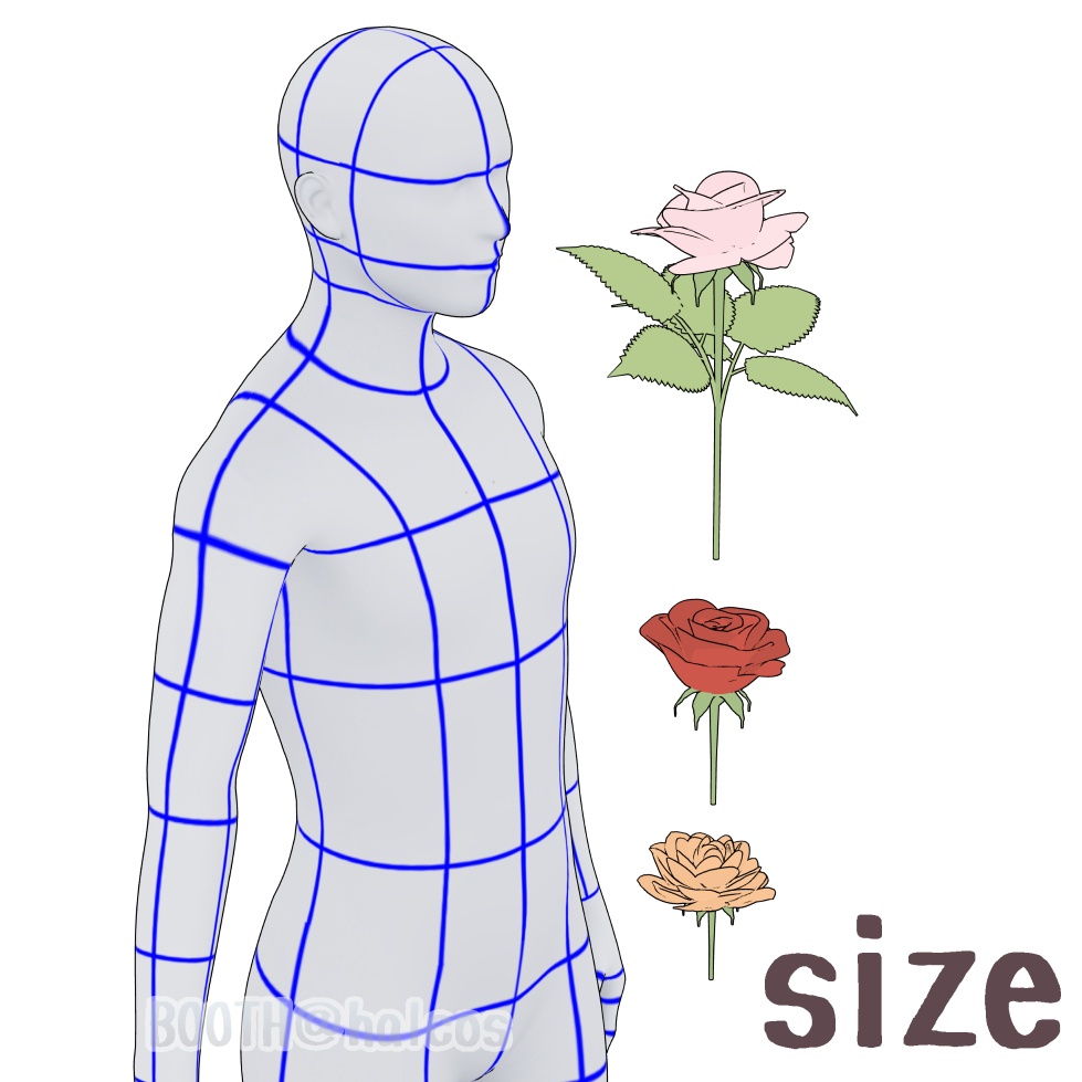 【3D】植物/薔薇(3種)