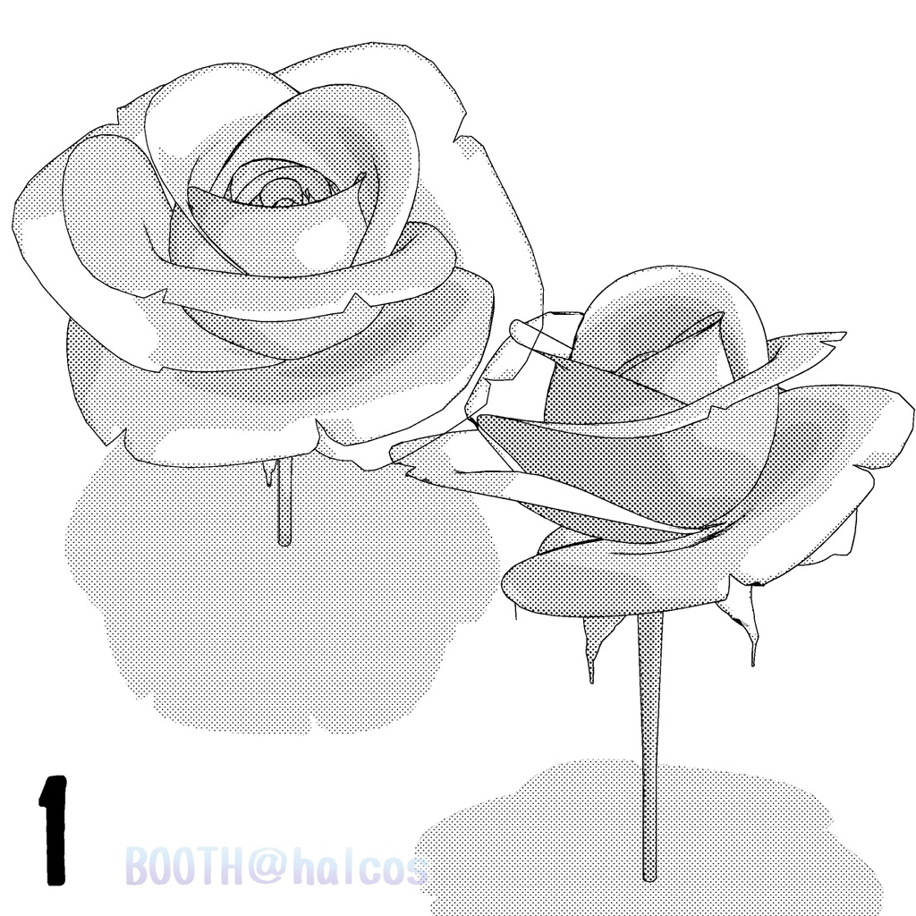 【3D】植物/薔薇(3種)