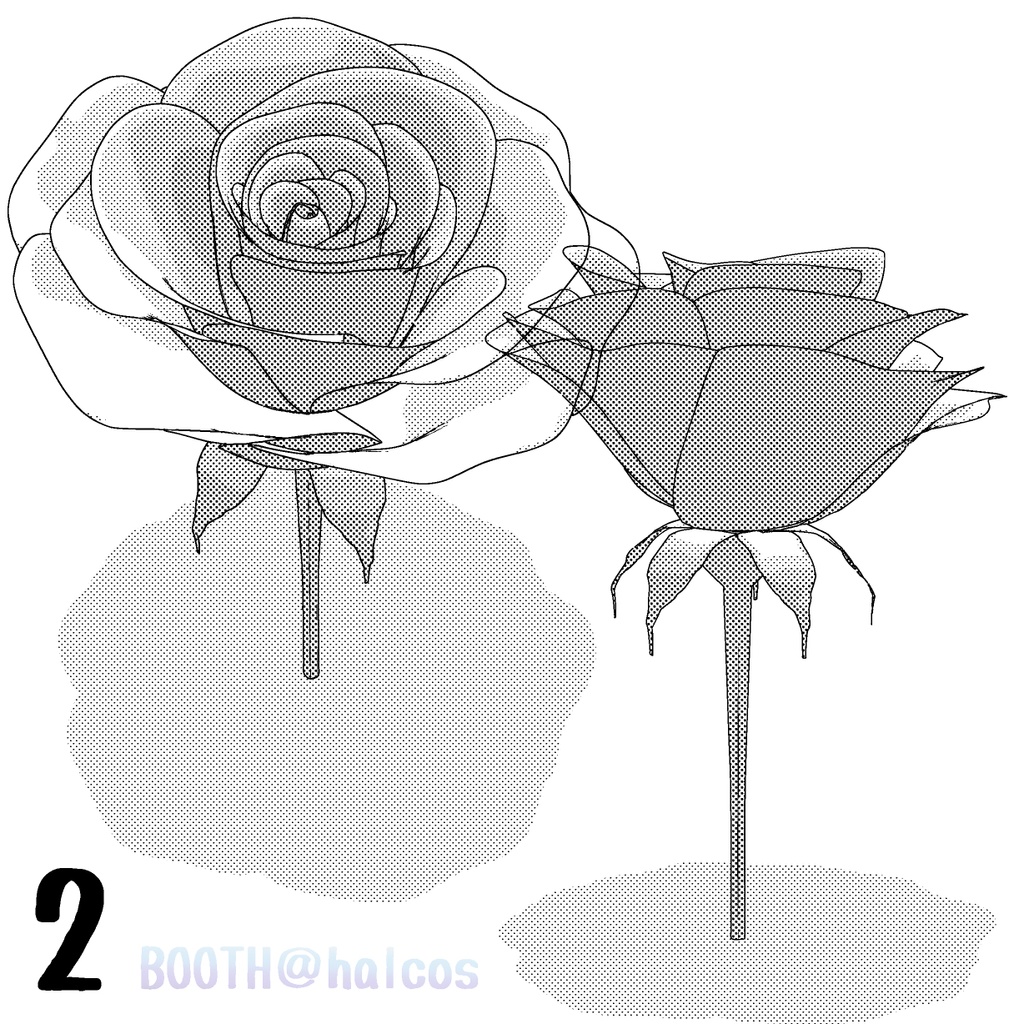 【3D】植物/薔薇(3種)